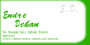 endre dekan business card