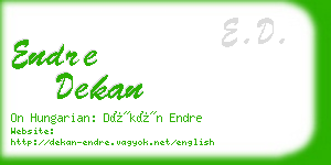 endre dekan business card